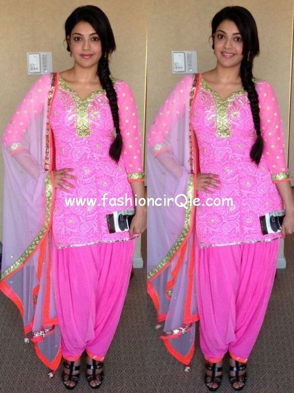 2007LightPink and Red Daily Wear Patiala Suit
