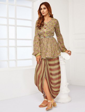 Peplum Kameez with Dhoti Pants